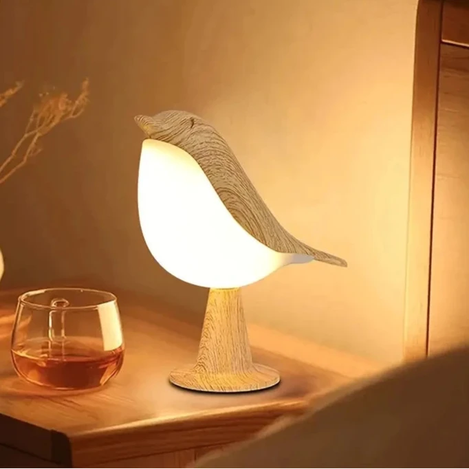 Luminária de Pássaro Decorativa Minimalista Recarregável