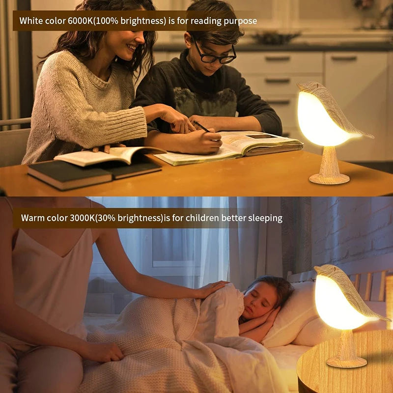 Luminária de Pássaro Decorativa Minimalista Recarregável