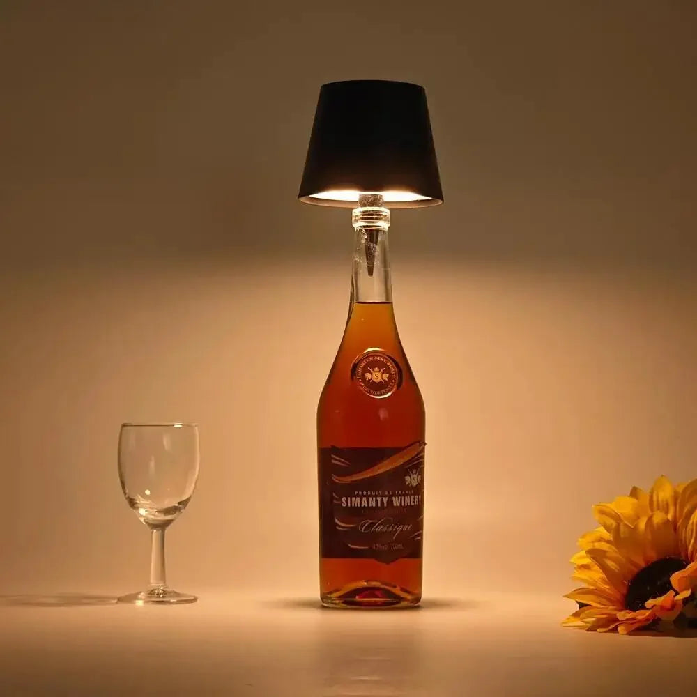 Luminária Abajur de LED Recarregável para Garrafas