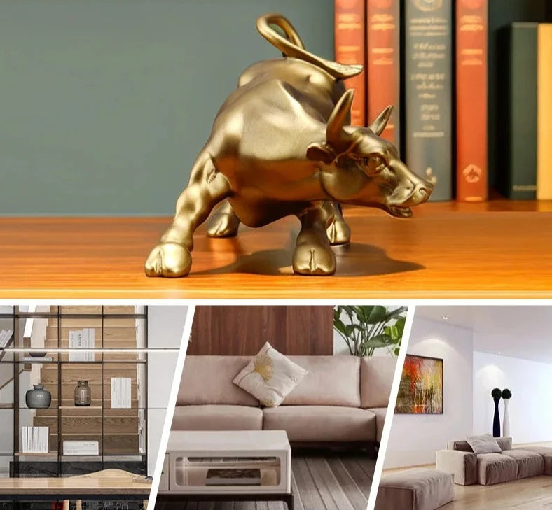 Escultura do Touro de Wall Street Dourado