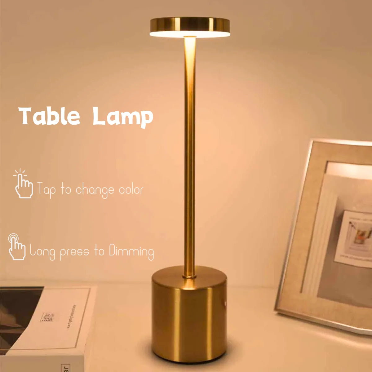 Luminária de Mesa Recarregável Sem Fio