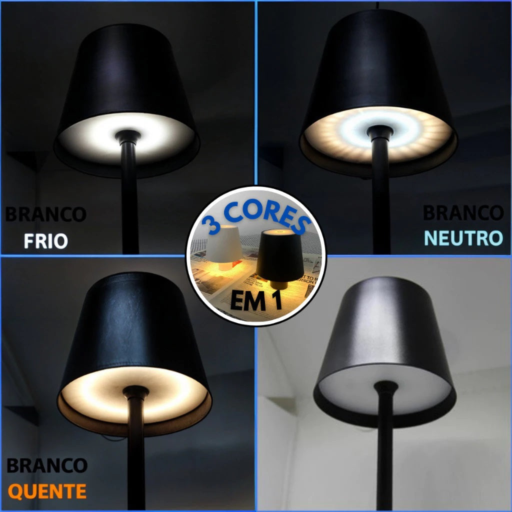 Luminária Abajur de LED Recarregável para Garrafas