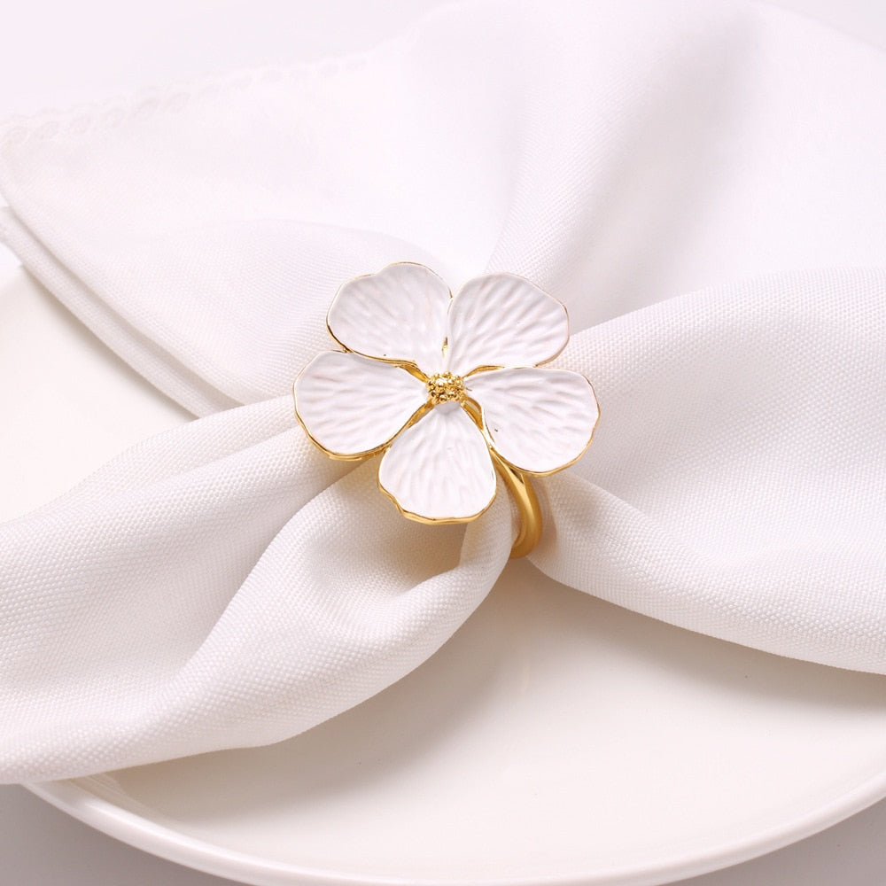 Conjunto Flor de Anéis para Guardanapo - 6 Peças