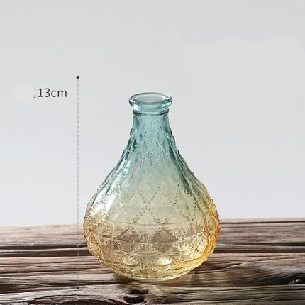 Vaso Vintage Europeu em Vidro em Relevo