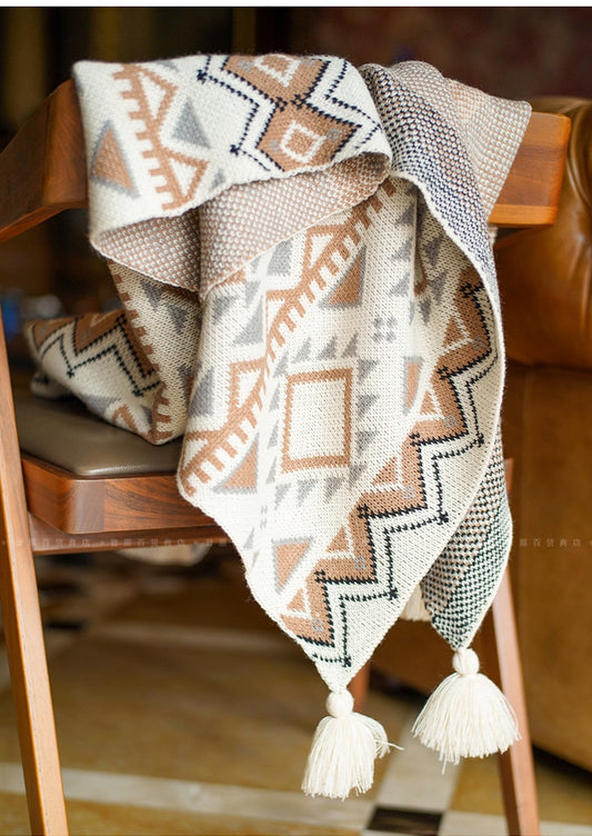 Manta de Lã Estilo Boho