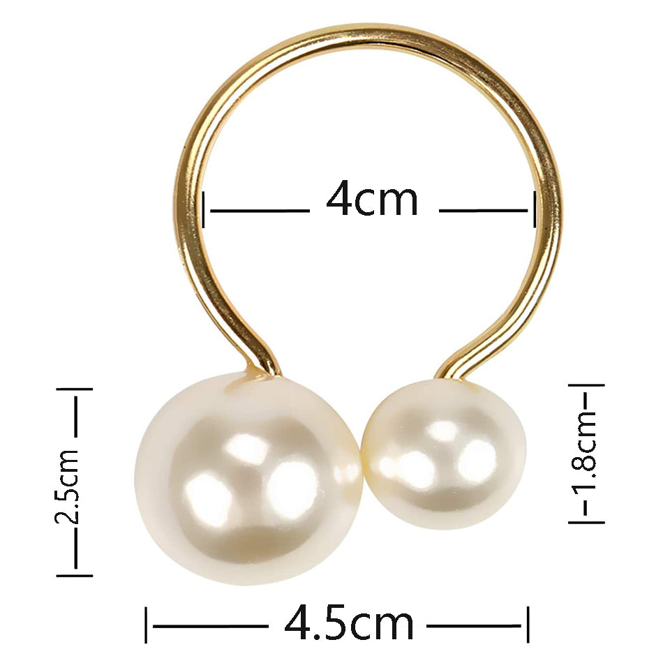 Conjunto Pérola de Anéis para Guardanapo - 6 Peças
