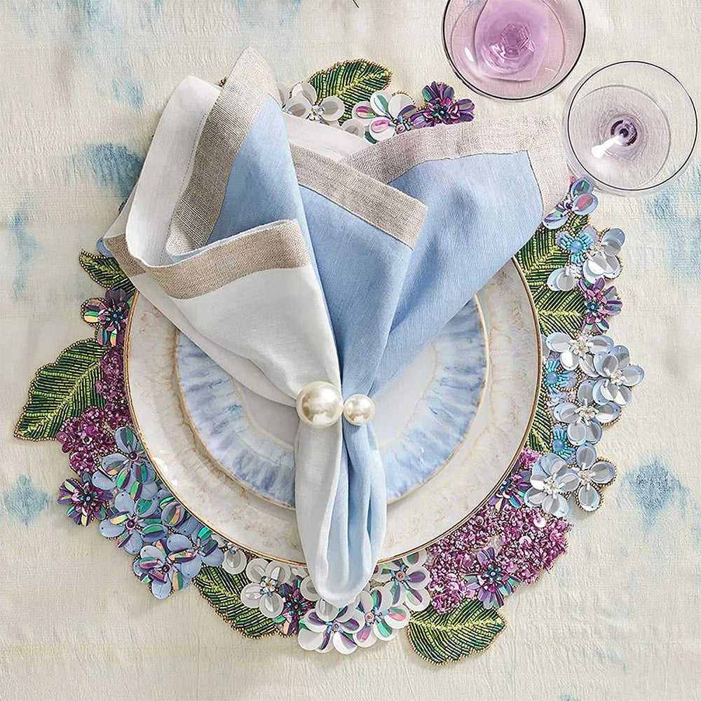 Conjunto Pérola de Anéis para Guardanapo - 6 Peças