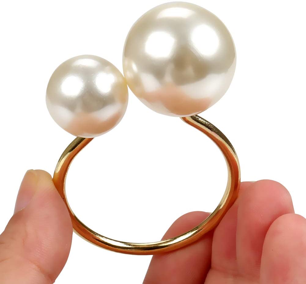 Conjunto Pérola de Anéis para Guardanapo - 6 Peças