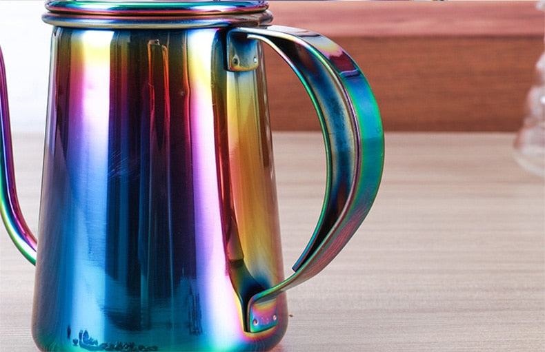 Bule com Bico Fino em Aço Inox - Coleção Rainbow