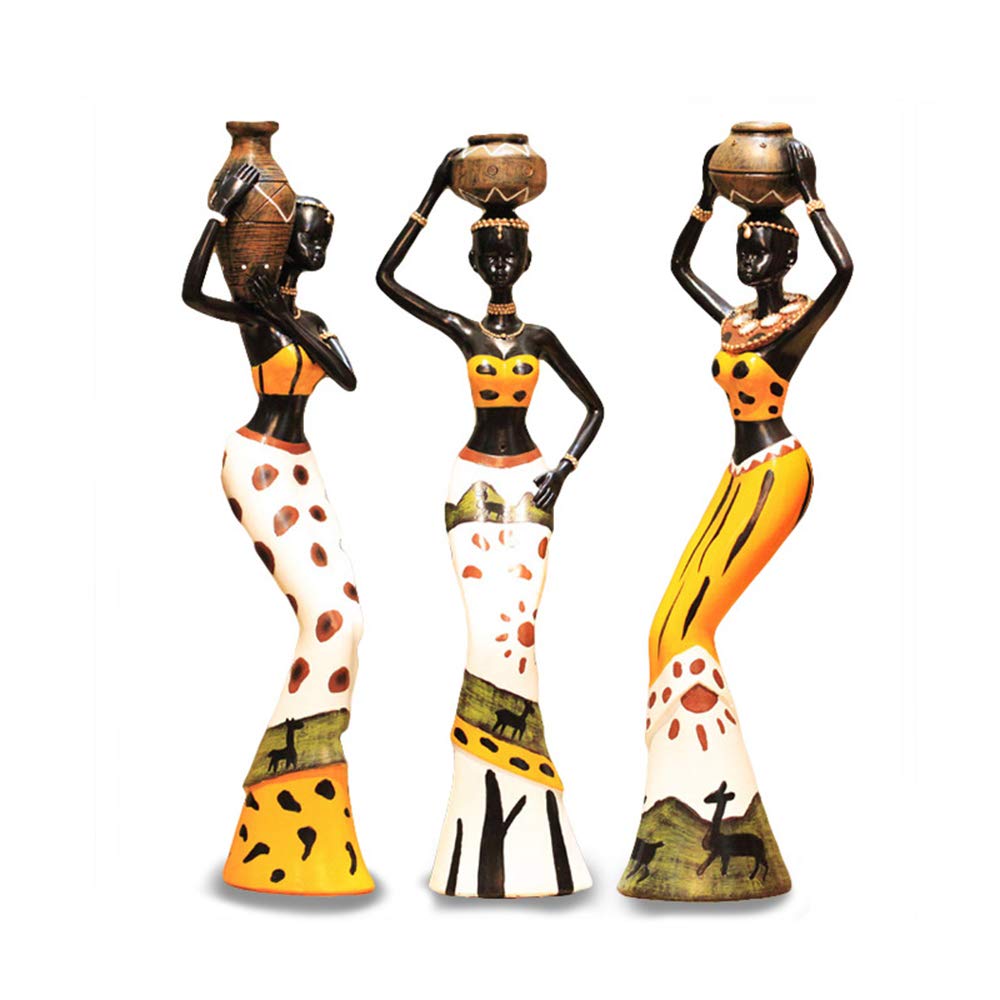 Conjunto de Esculturas Africanas - 3 Peças