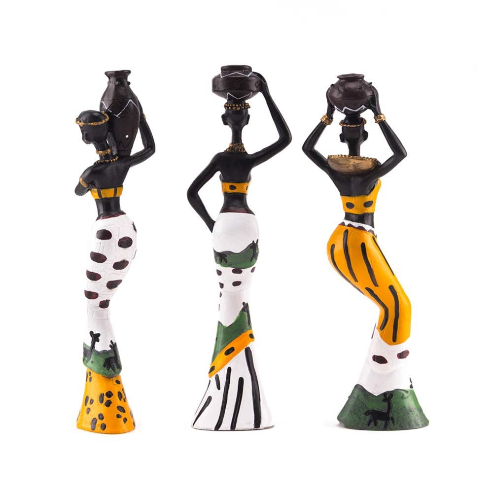 Conjunto de Esculturas Africanas - 3 Peças