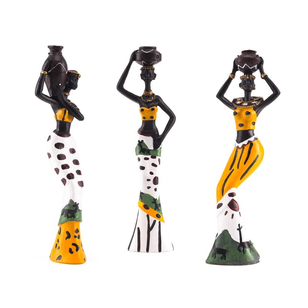 Conjunto de Esculturas Africanas - 3 Peças