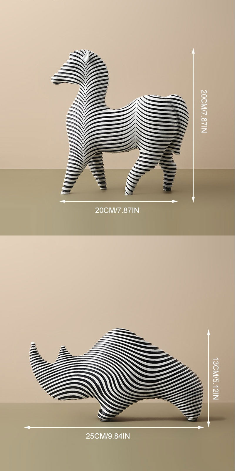 Escultura de Animais Africanos Minimalista
