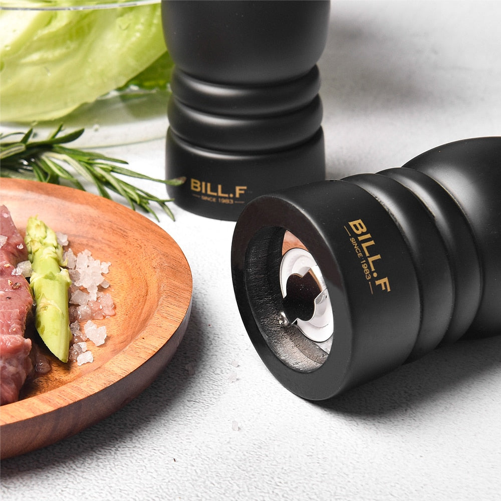 Kit de Moedores de Sal e Pimenta em Madeira Maciça BILL.F - 2 Peças