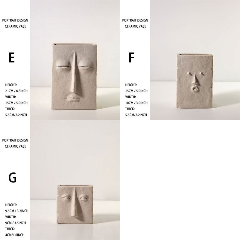 Vaso Máscaras em Cerâmica Estilo Nórdico